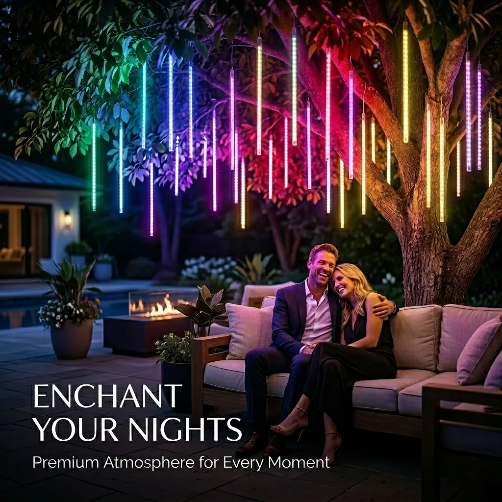 ✨ Meteor Shower LED Light Strings – Waterproof Outdoor Falling Rain Lights
