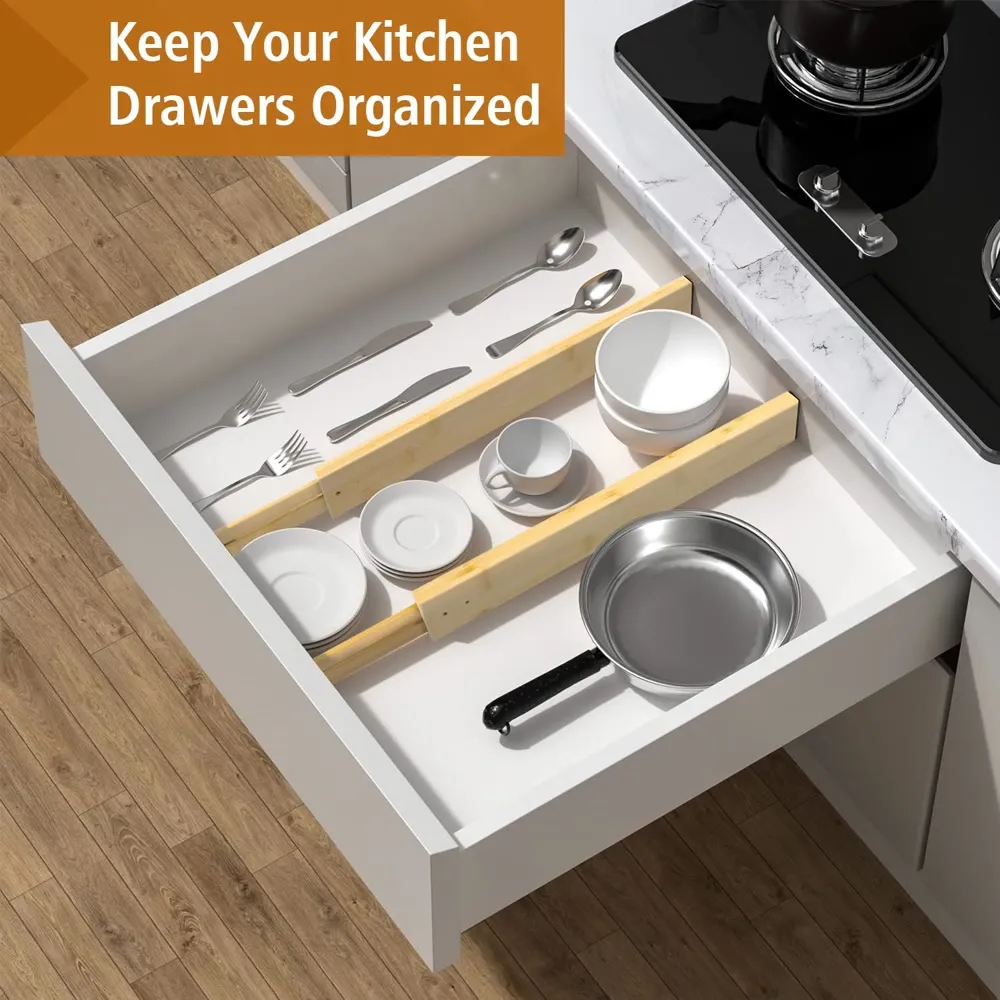 Spring-Fit Bamboo Drawer Dividers