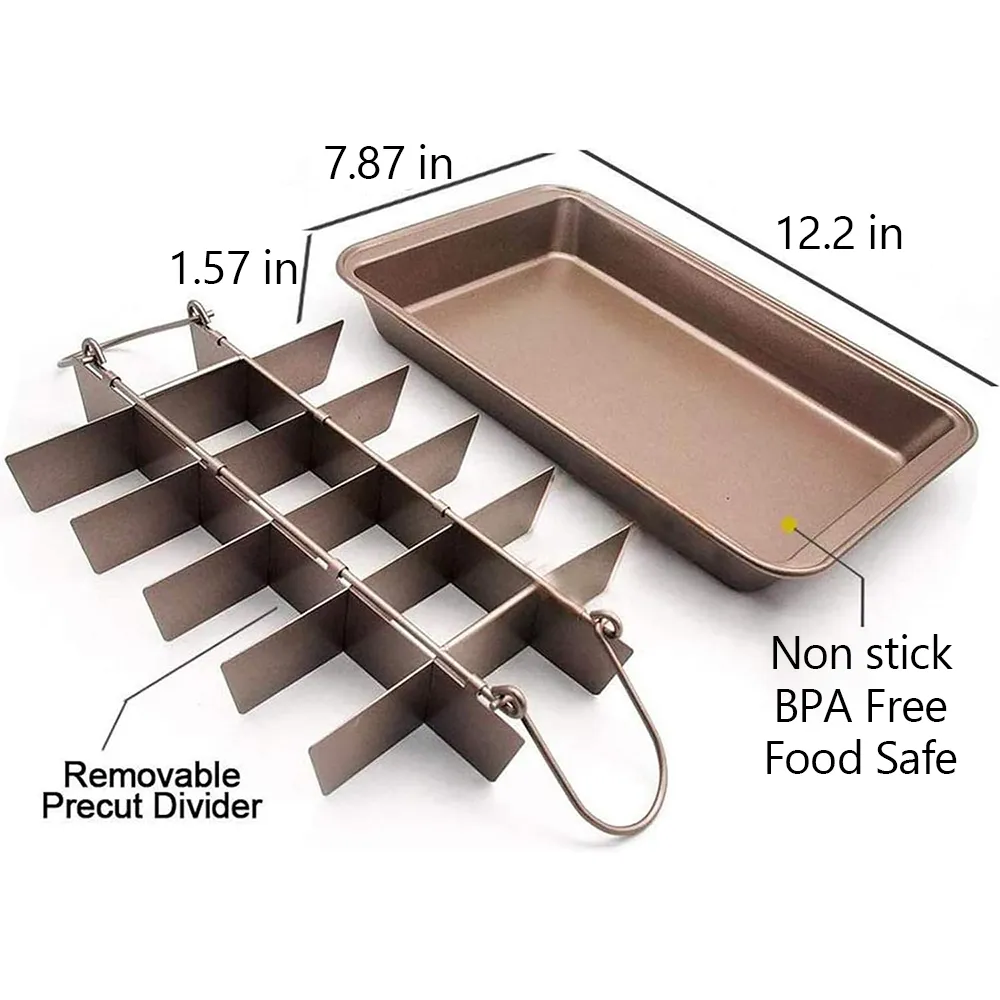 🍫 Non-Stick Brownie Pan with Divider