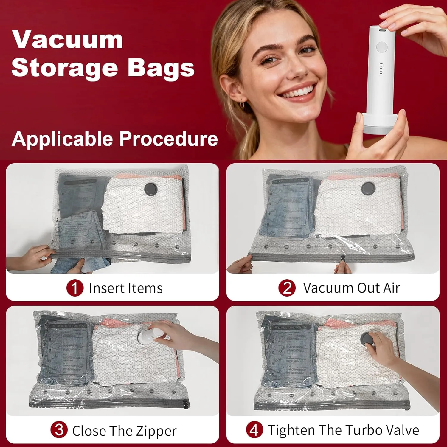 Vacuum Storage Bags: Pack two weeks of clothing into one carry-on by removing bulky air in seconds. 🧳