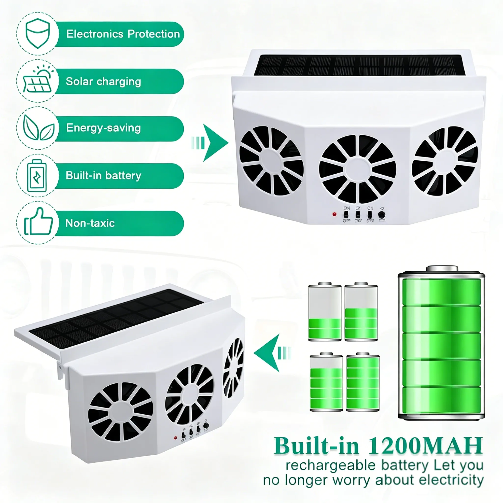 ☀️ Solar-Powered Car Ventilation Fan