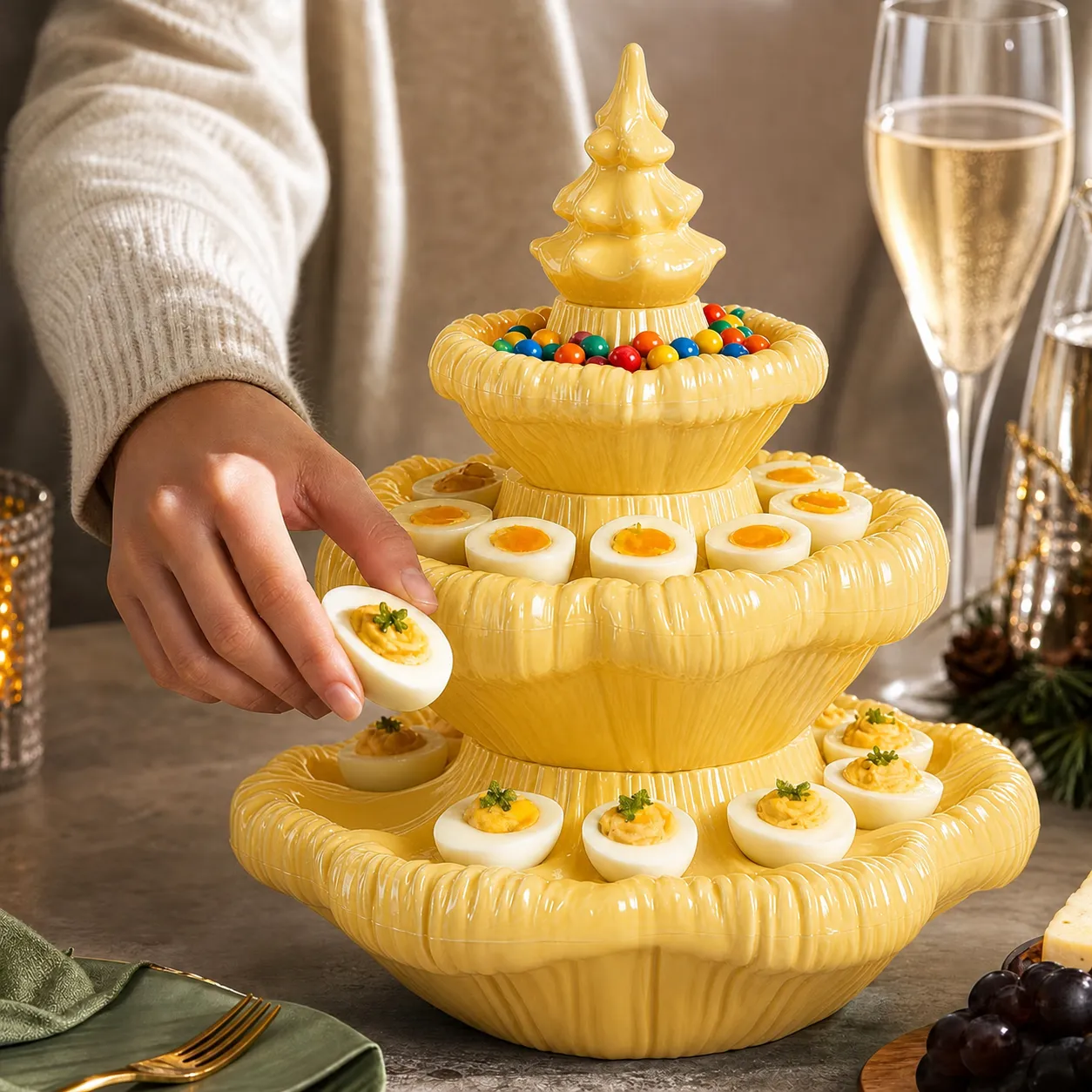 Festive 3-Tier Christmas Tree Serving Platter