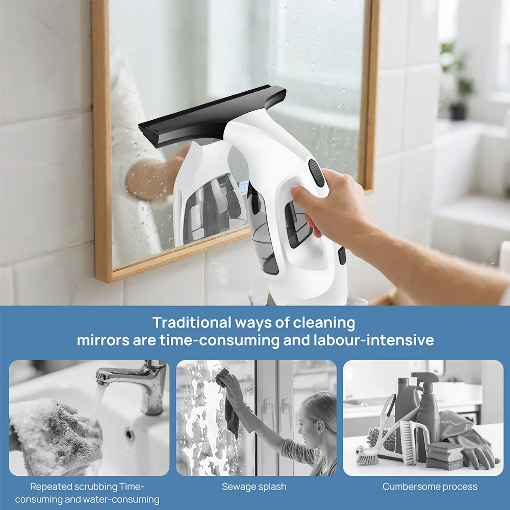 💦Cordless Window Squeegee: Achieve a streak-free shine without the back-breaking scrubbing. ✨