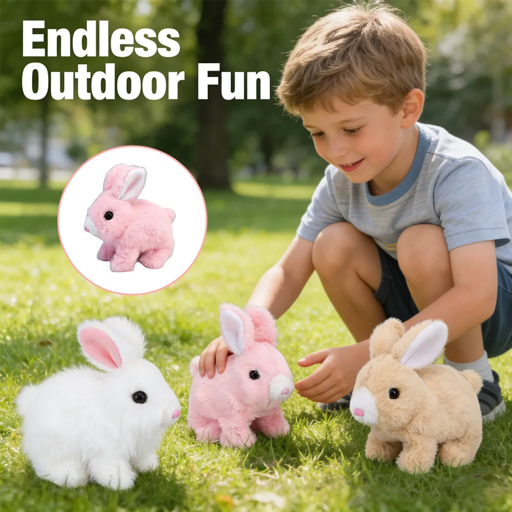 🐰 Interactive rabbit plush toy with 🎁 3D Printed Easter Bunny Egg Fidget Toy