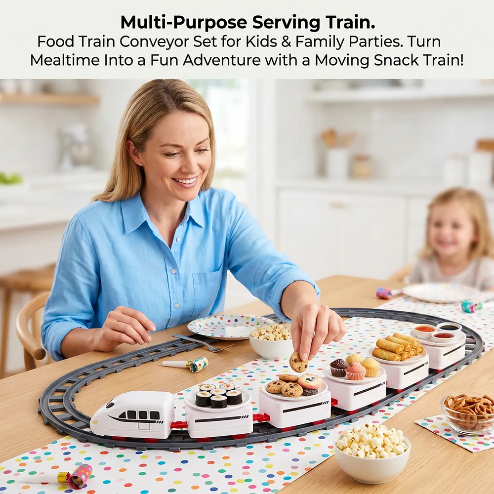 🚂 Food Train Conveyor Set for Kids & Family Parties