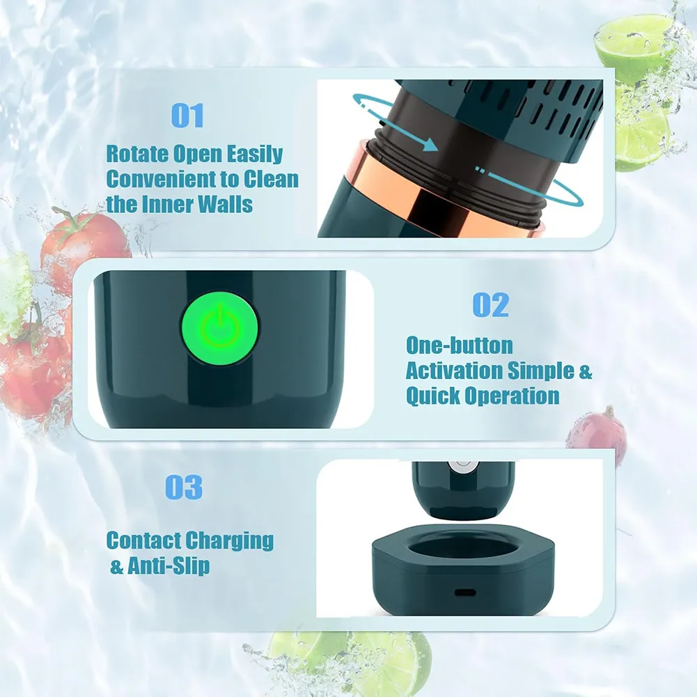 Portable Ultrasonic Fruit & Vegetable Washer – Wireless USB Rechargeable Food Purifier