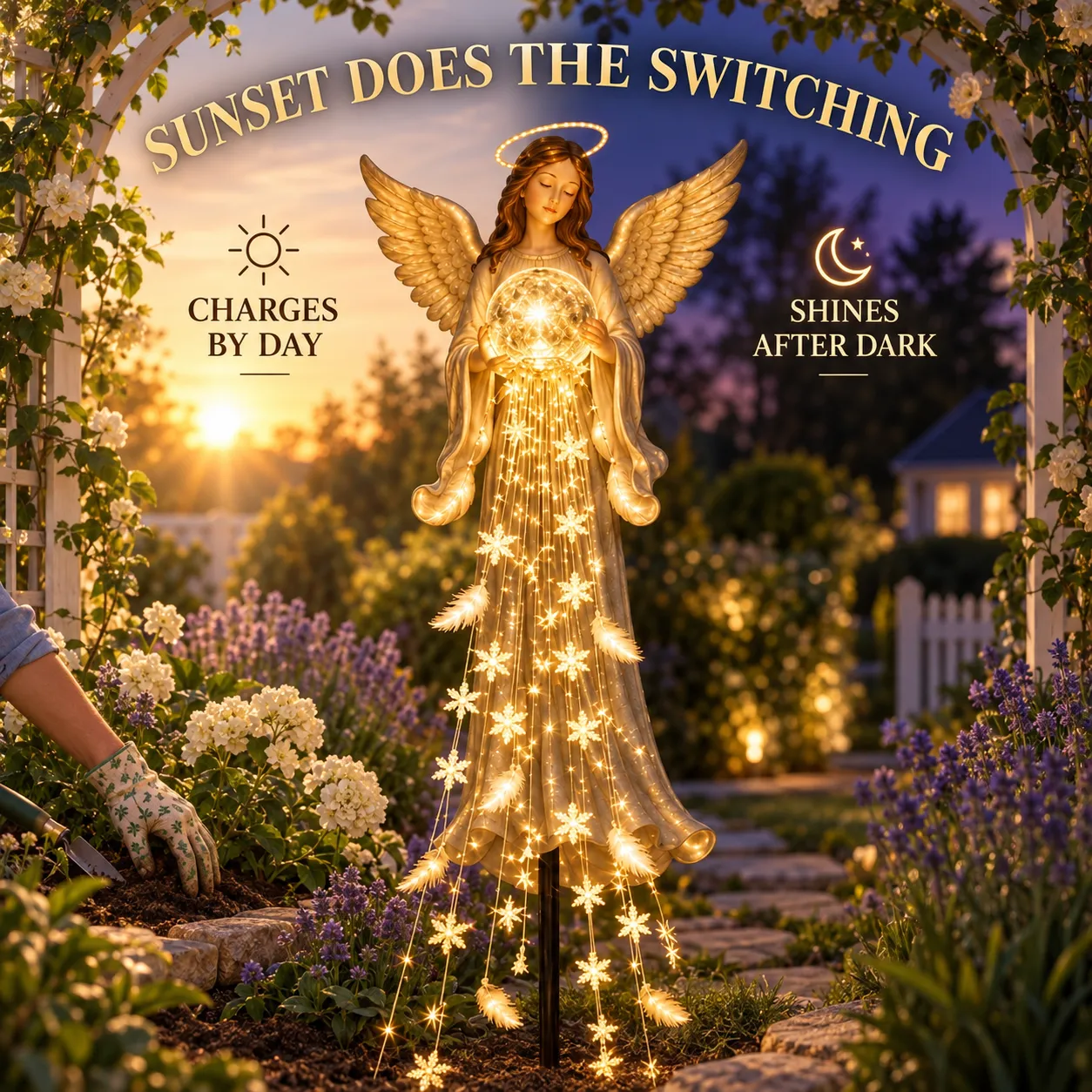 Angel Blessing Solar Garden Light