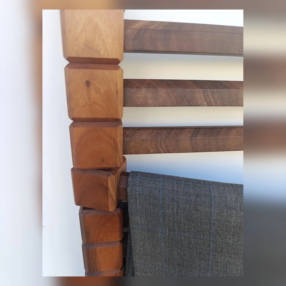 Space-Saving Swivel Solid Wood Trouser Rack