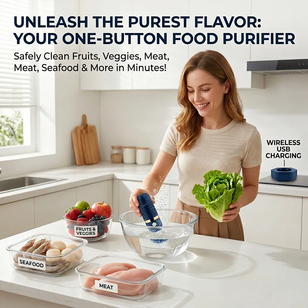 Portable Ultrasonic Fruit & Vegetable Washer – Wireless USB Rechargeable Food Purifier
