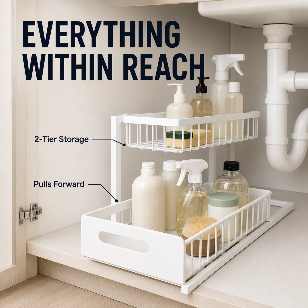 L-Shaped Pull-Out Under-Sink Organizer