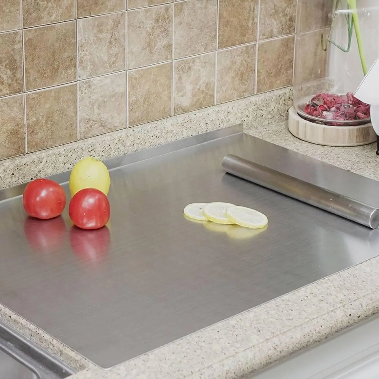 🔪Stainless Steel Cutting Board: Protect your family’s health with a non-porous, odor-resistant surface that never cracks.