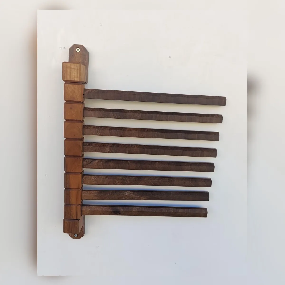Space-Saving Swivel Solid Wood Trouser Rack