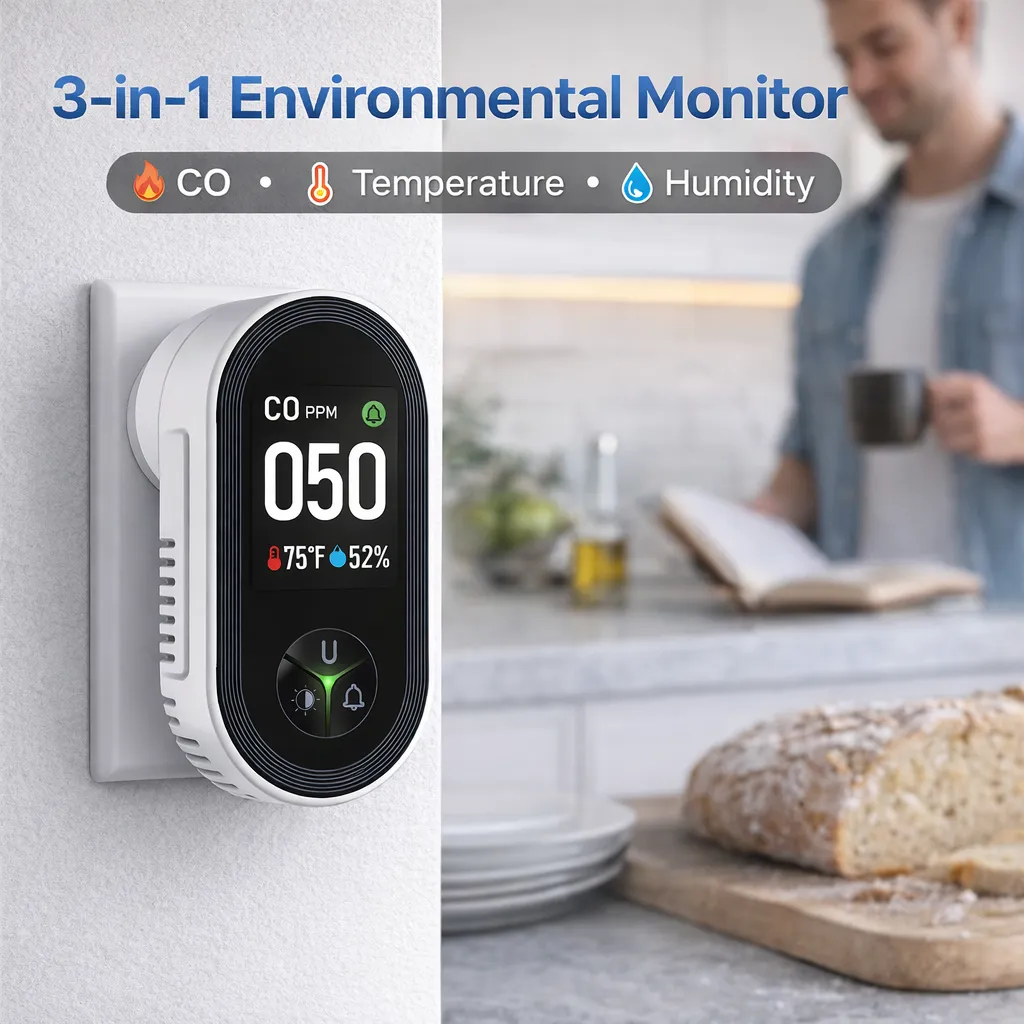 🔌 US Plug Carbon Monoxide Detector 🔥Every Home Needs