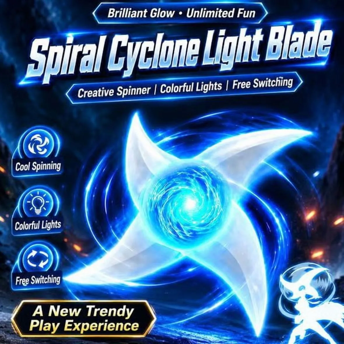 Spiral Cyclone Light Blade – Rechargeable Light & Sound Spinner