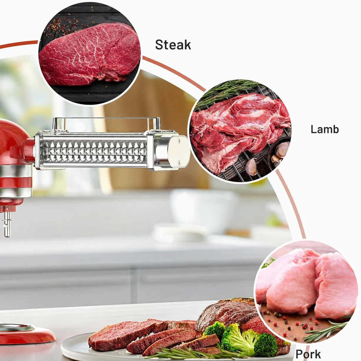 Mixer-Powered Meat Tenderizer Attachment