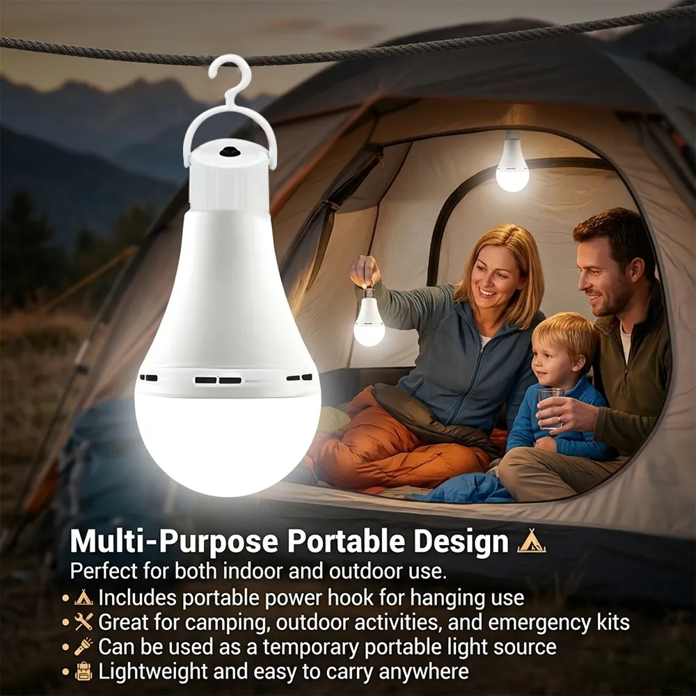 💡🔋Rechargeable Emergency Light Bulb with Backup Power