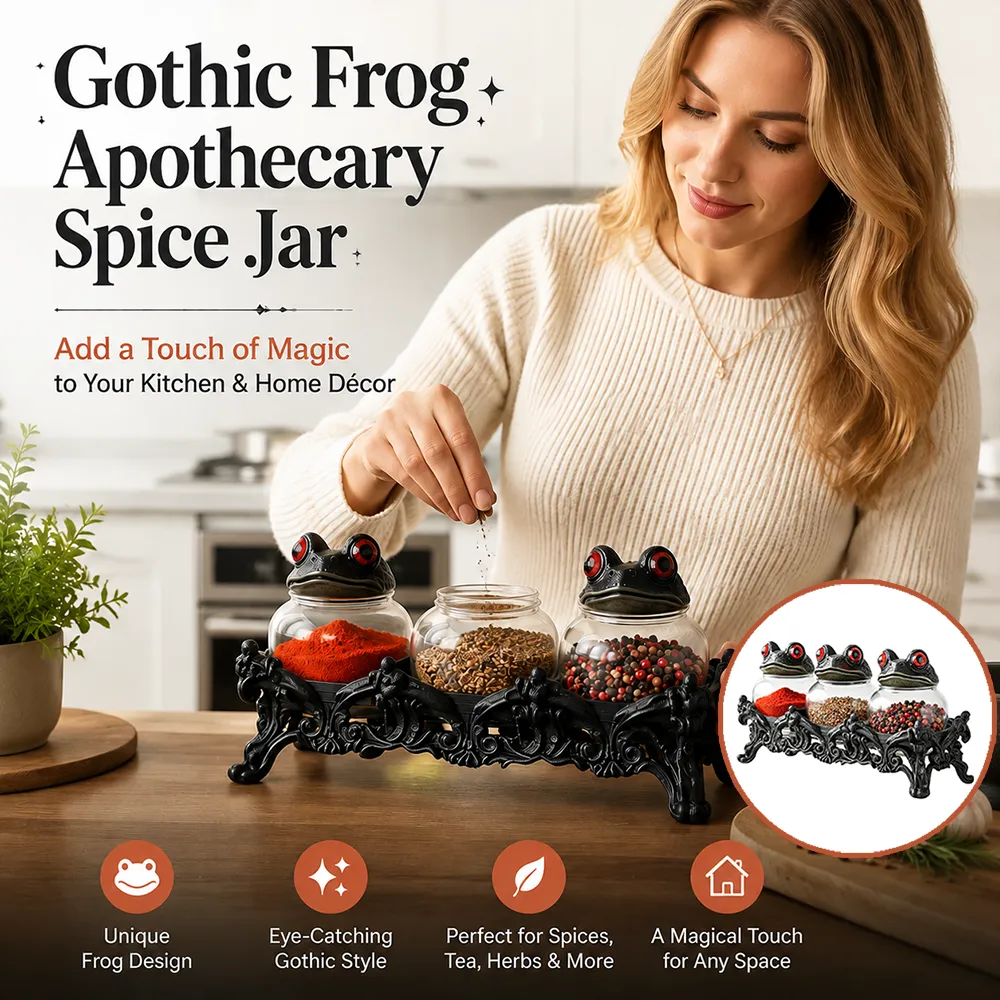 🐸 Gothic Frog Apothecary Spice Jar