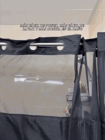 SpaView Hookless Waffle Shower Curtain with Snap-In Liner