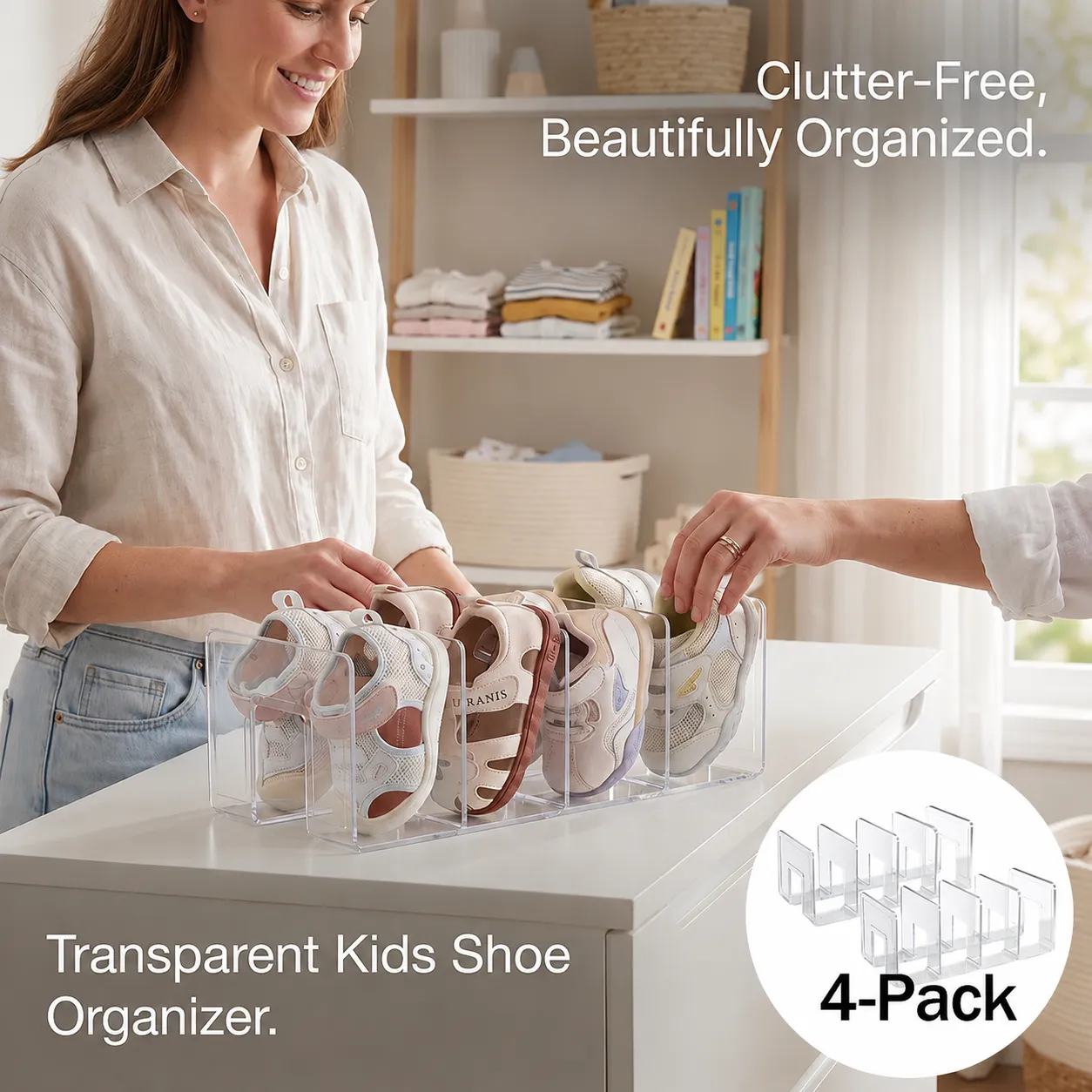 👶 Transparent Kids Shoe Organizer Rack