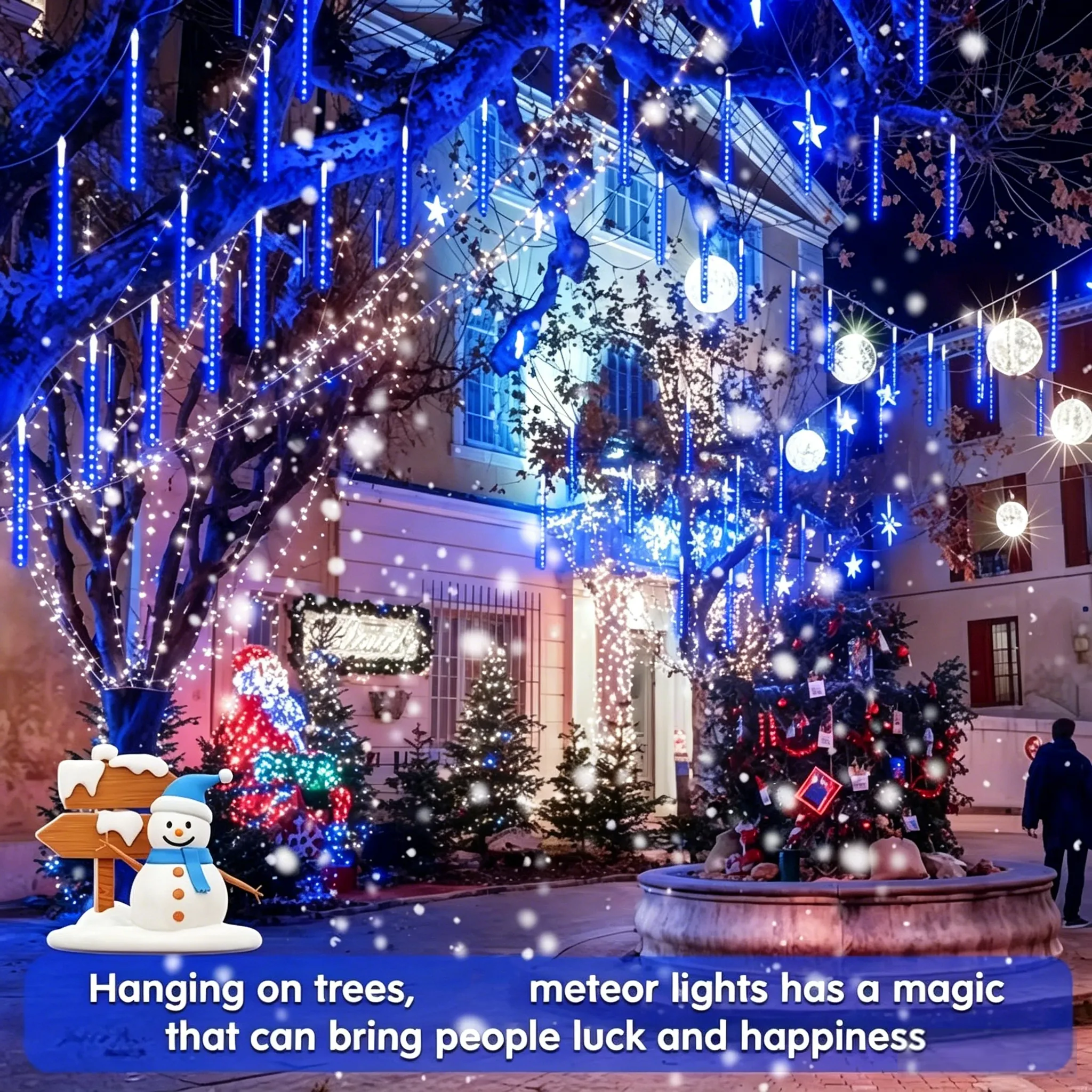 ✨ Meteor Shower LED Light Strings – Waterproof Outdoor Falling Rain Lights
