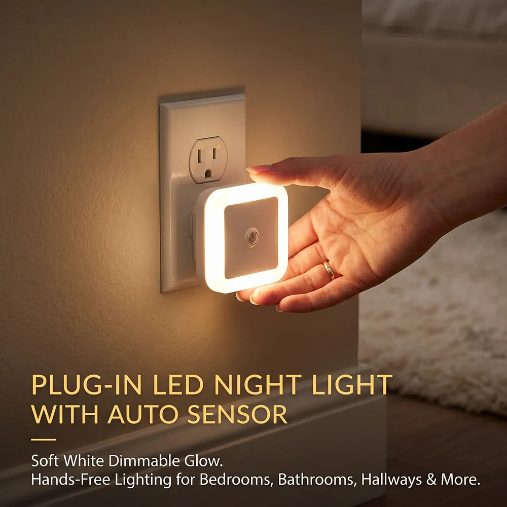 🌙 Plug-in LED night light with automatic sensor function – soft light, adjustable brightness