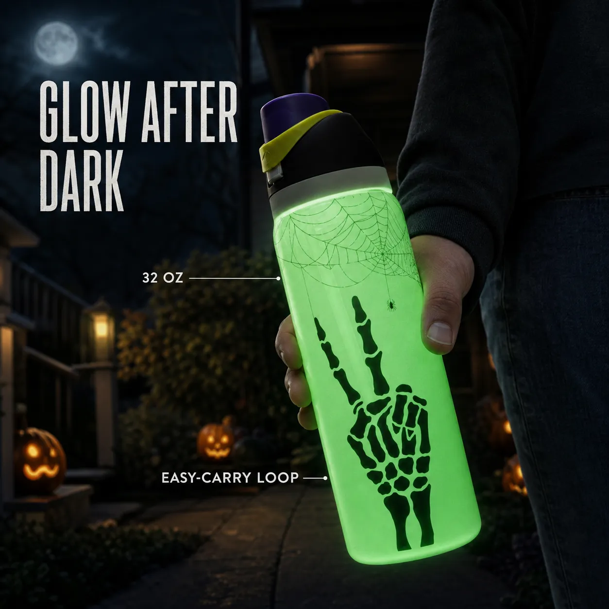 32 oz Glow-in-the-Dark Insulated Water Bottle