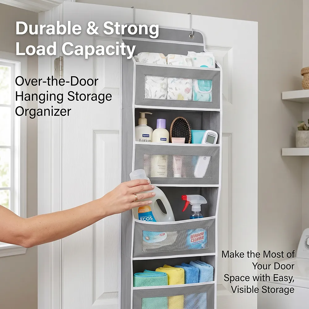Door Hanging Storage: Turn unused door space into a neat pantry or closet without any drilling. 🚪