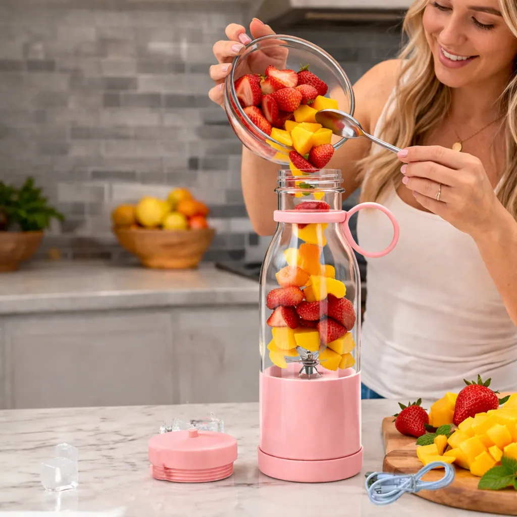 🍹 Portable Juicer Cup: Blend your daily vitamins anywhere without the bulk of a kitchen blender. 🍓