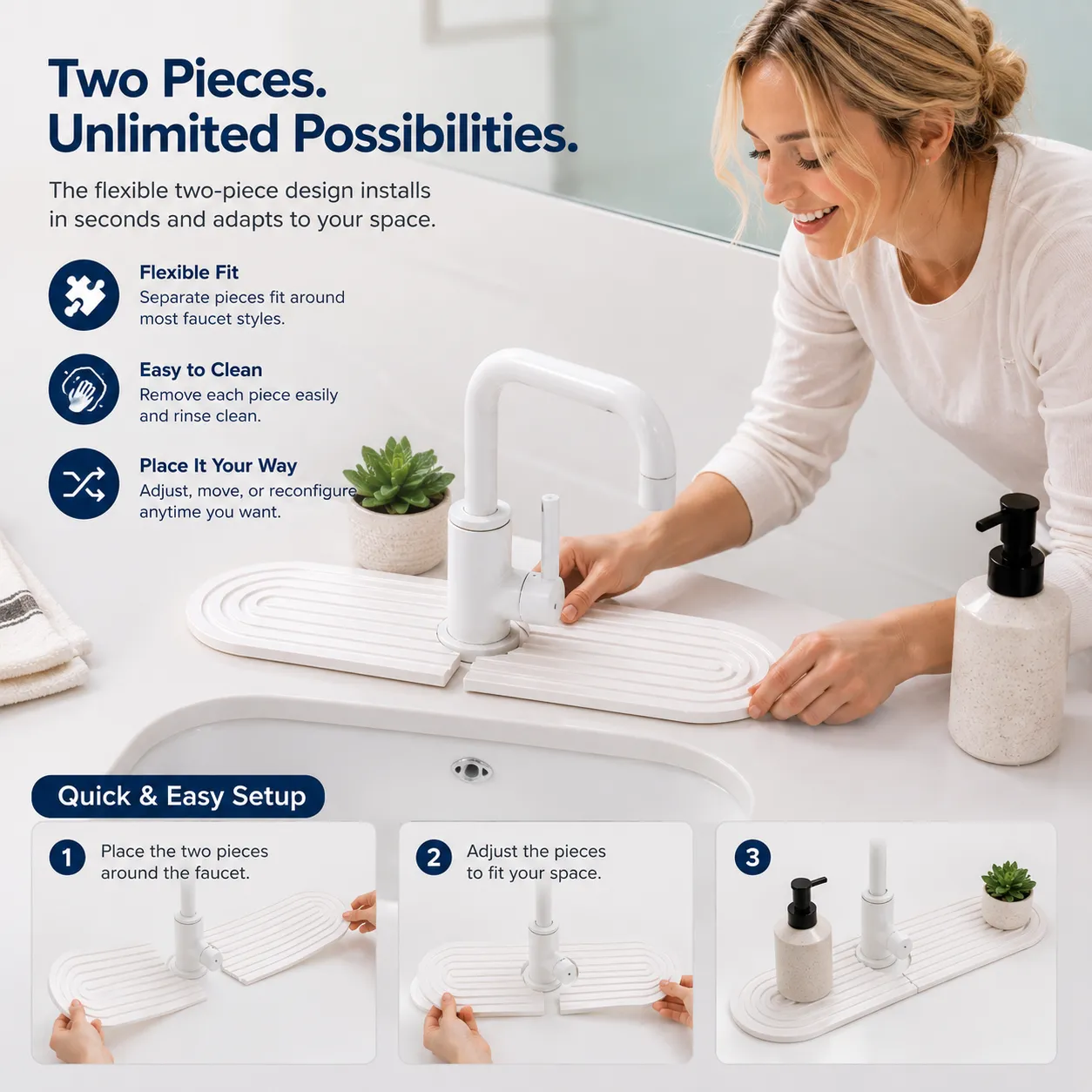 💧 Ultra-Absorbent Faucet Splash Guard Mat