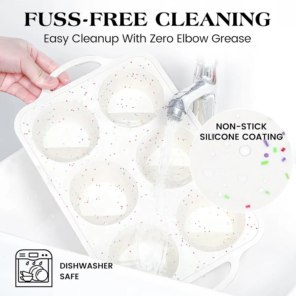 🧁 Extra Large Silicone Muffin Pan Set with Metal Frame (2-Pack/4-Pack)