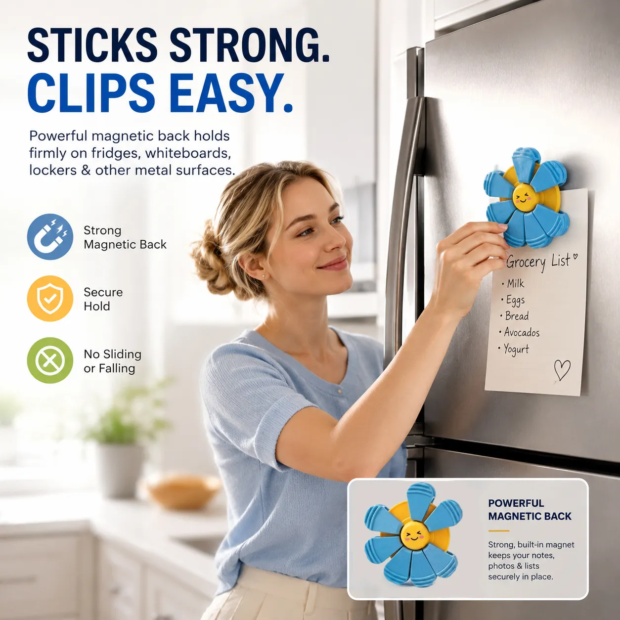 🌸 Flower-Shaped Magnetic Fridge Clip
