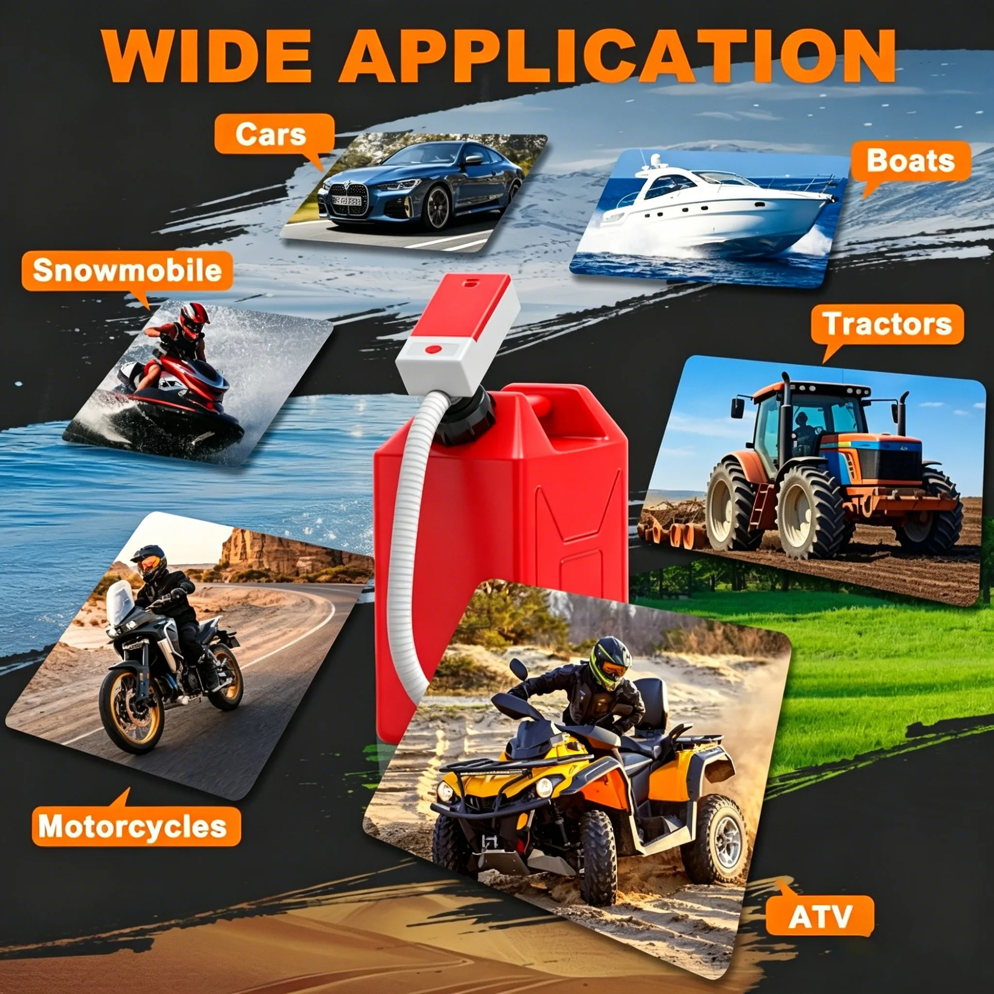 Electric Fuel Transfer Pump:⛽  Stop lifting heavy, back-breaking gas cans; transfer fuel to your lawn mower or vehicle with a simple flip of a switch. 💪