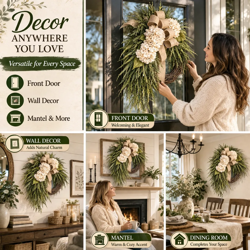 🌸Handcrafted Hydrangea Wreath