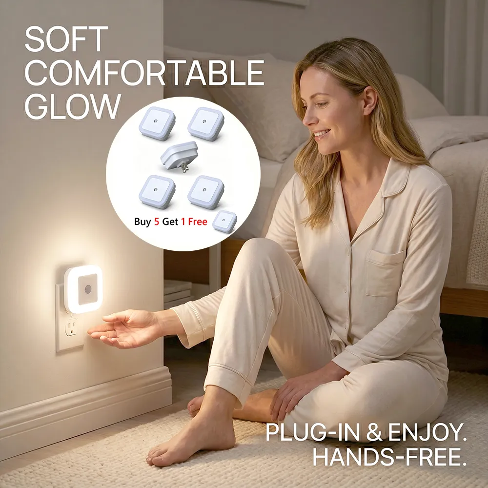 🌙 Plug-in LED night light with automatic sensor function – soft light, adjustable brightness