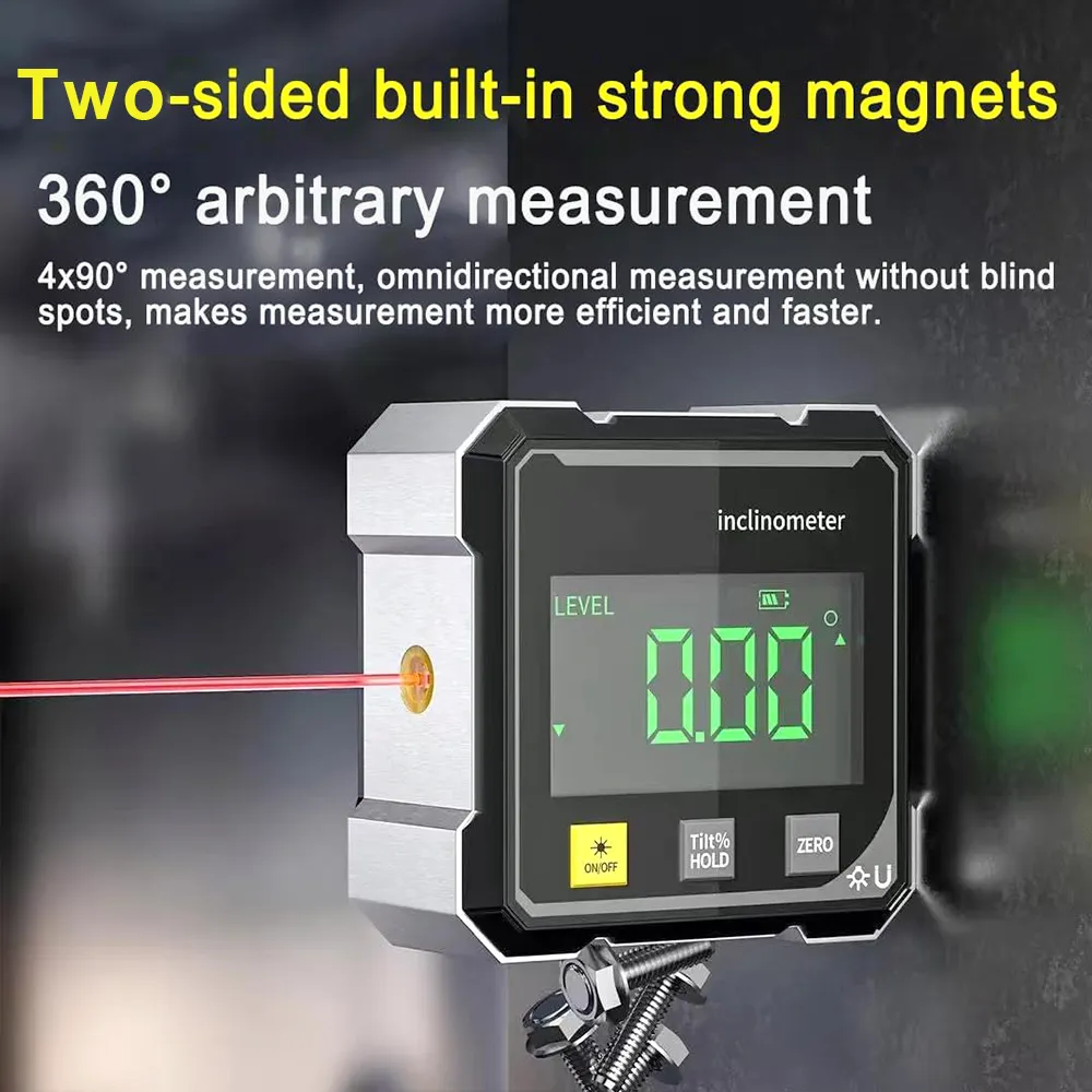 📐 Digital Laser Angle Measuring Instrument – High Precision Inclinometer & Protractor Tool