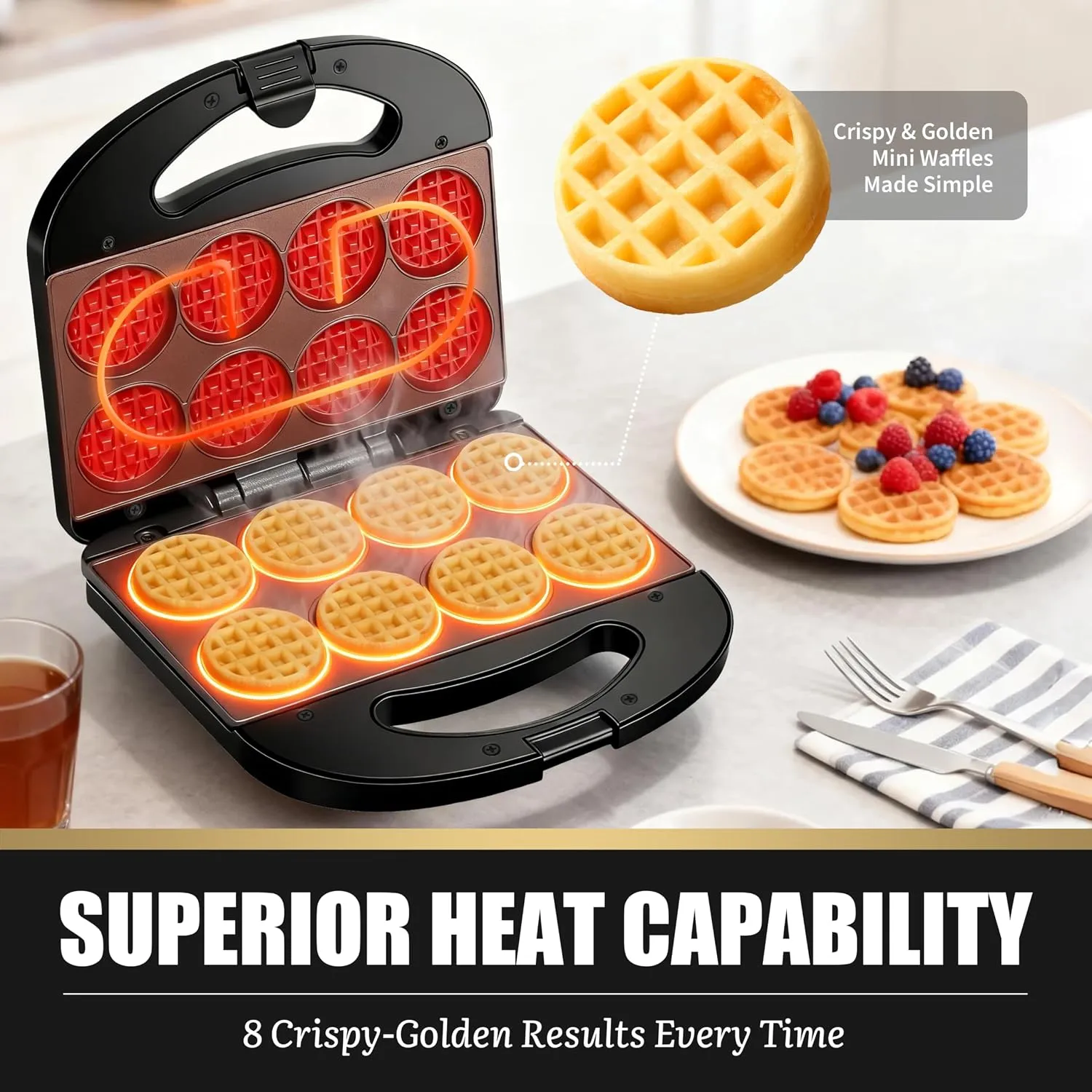 8-at-Once Mini Waffle Maker