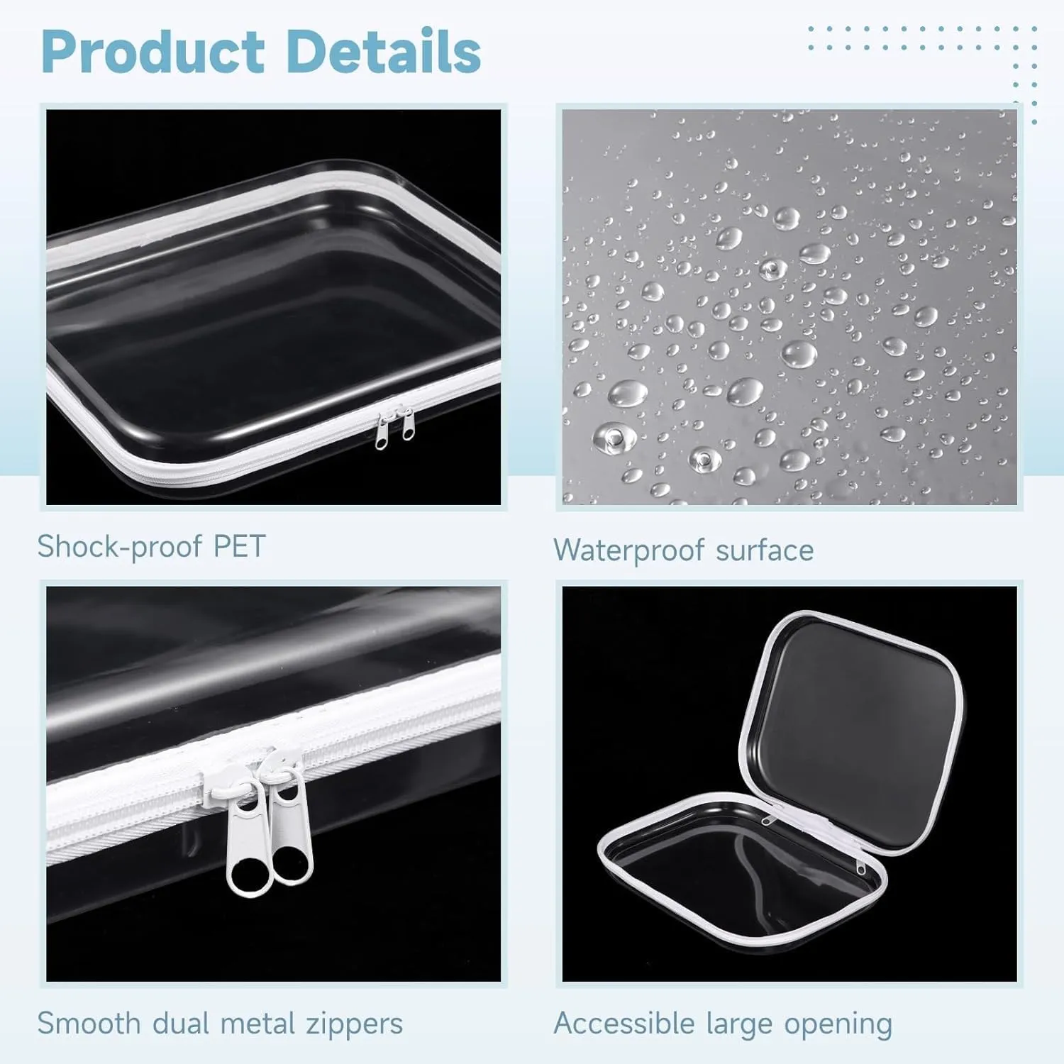 Clear Hard-Shell Zip Organizer Set