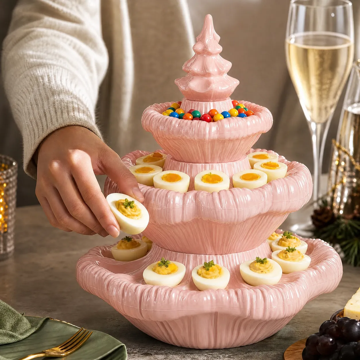 Festive 3-Tier Christmas Tree Serving Platter