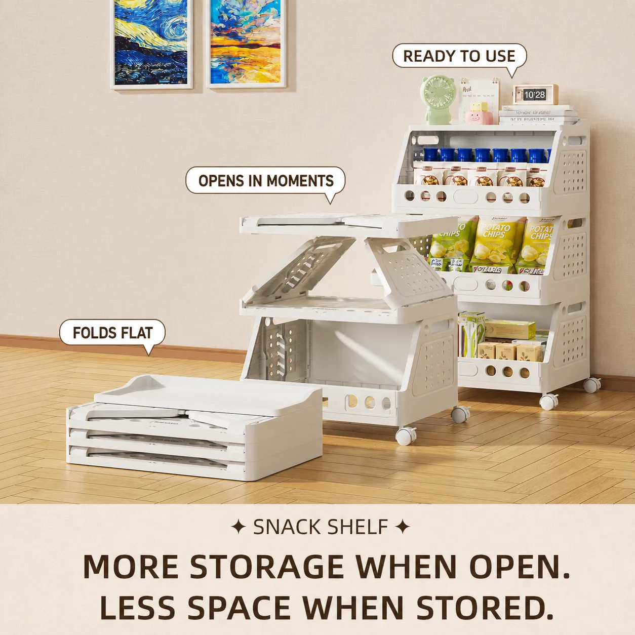 Stack & Roll Easy-Access Storage Cart