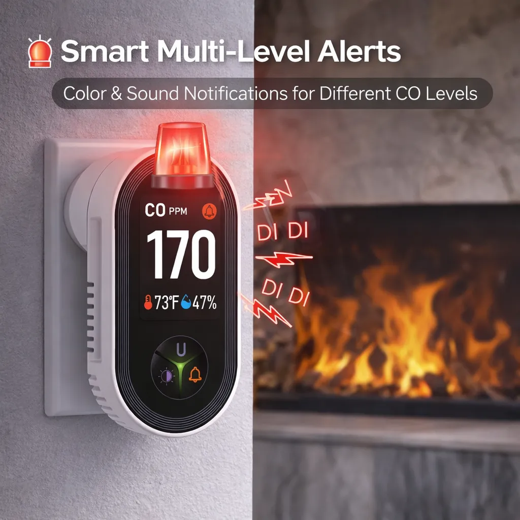 🔌 US Plug Carbon Monoxide Detector 🔥Every Home Needs