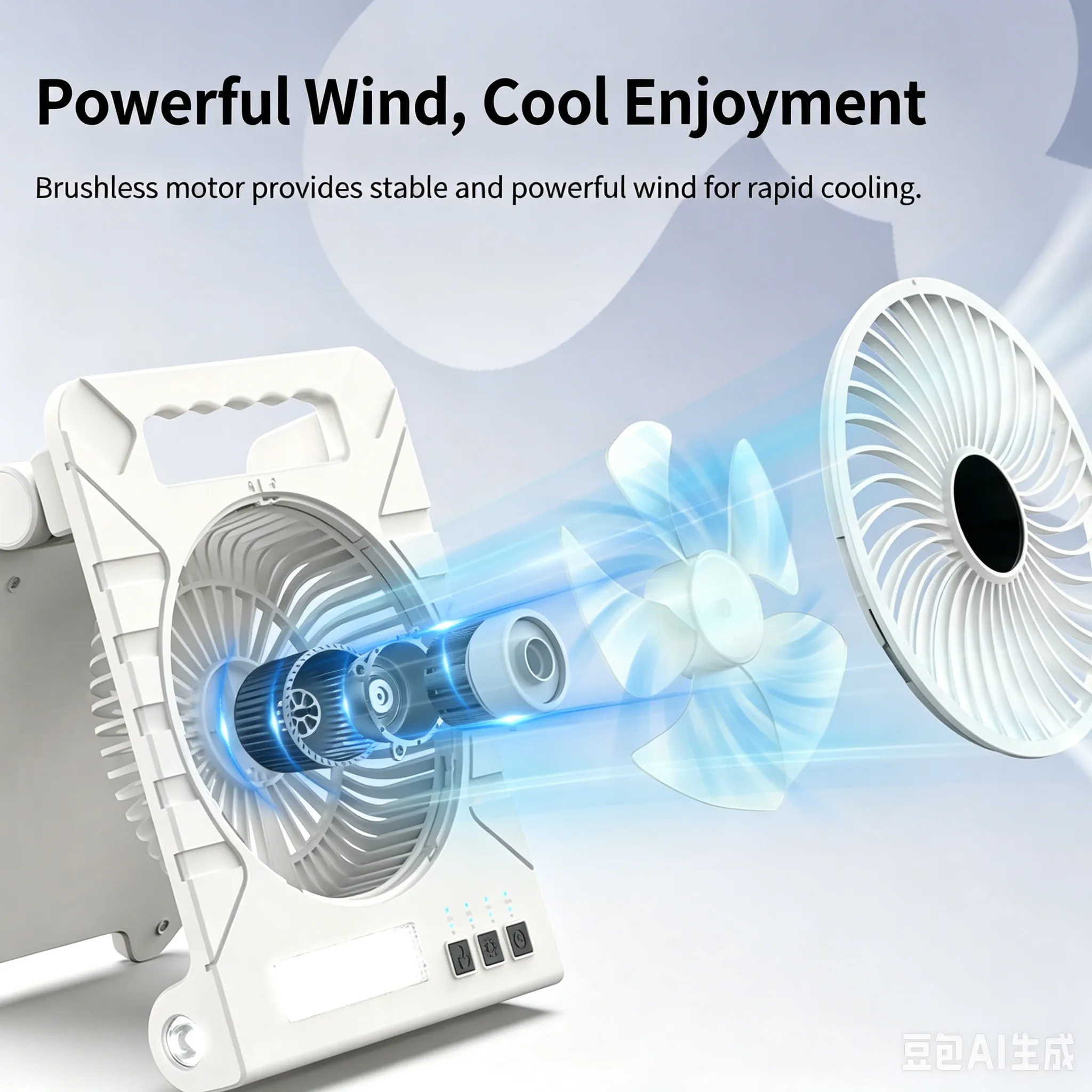 🌬️3-in-1 Solar LED Fan with Power Bank