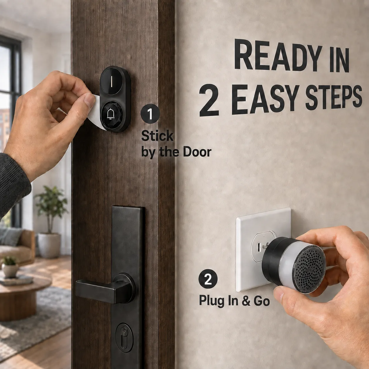 Light-Up Wireless Doorbell & Plug-In Chime