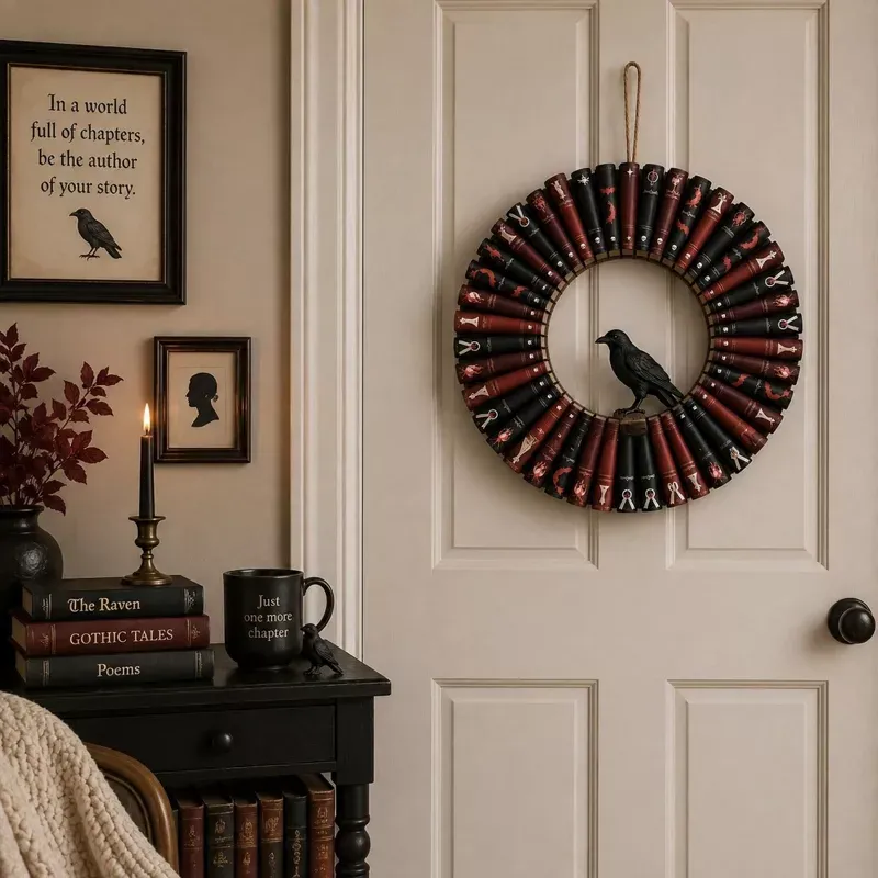 Decorative Book Door Wreath