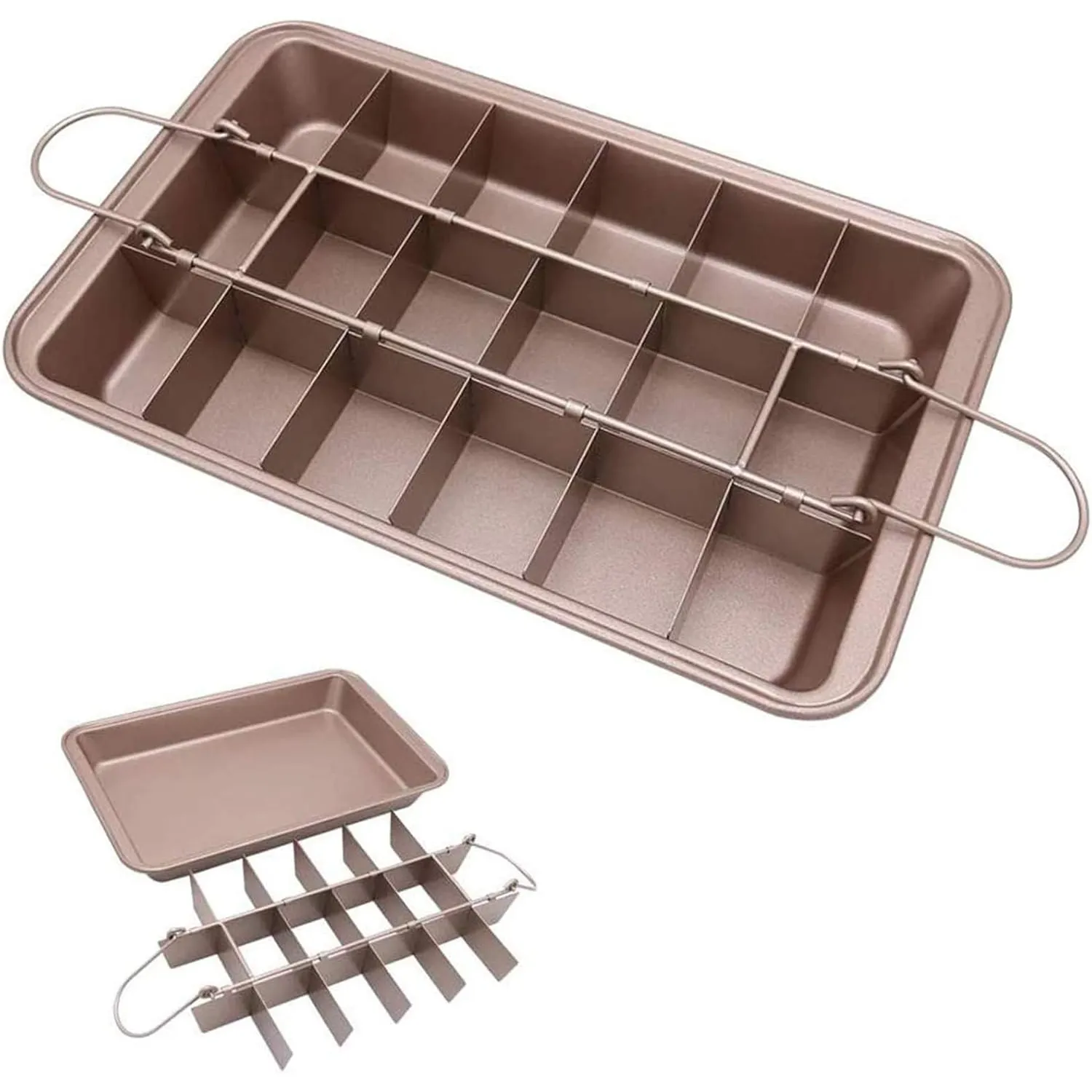 🍫 Non-Stick Brownie Pan with Divider