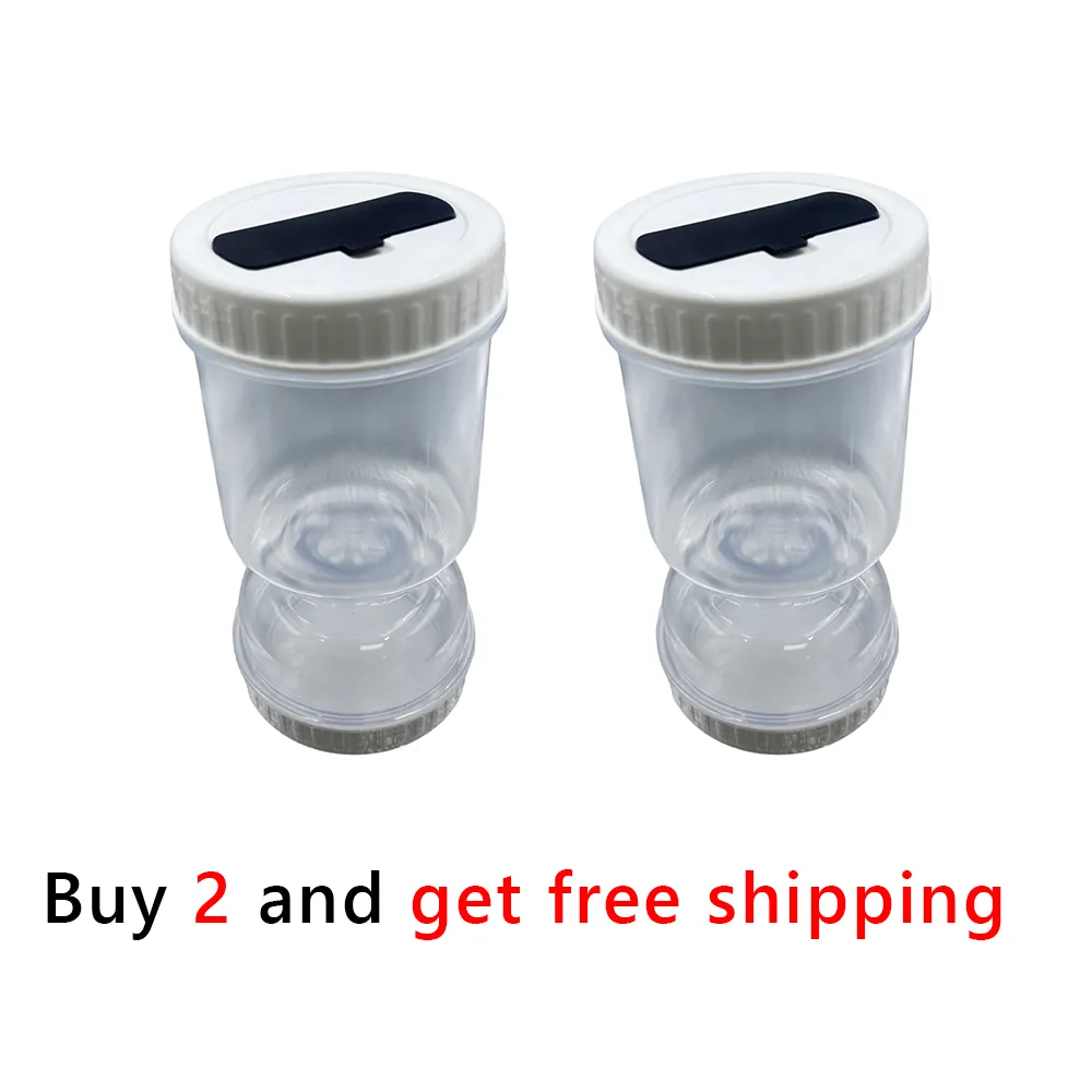 🥗Hourglass Pickle Jar with Built-In Fork – Juice Separation Storage Container