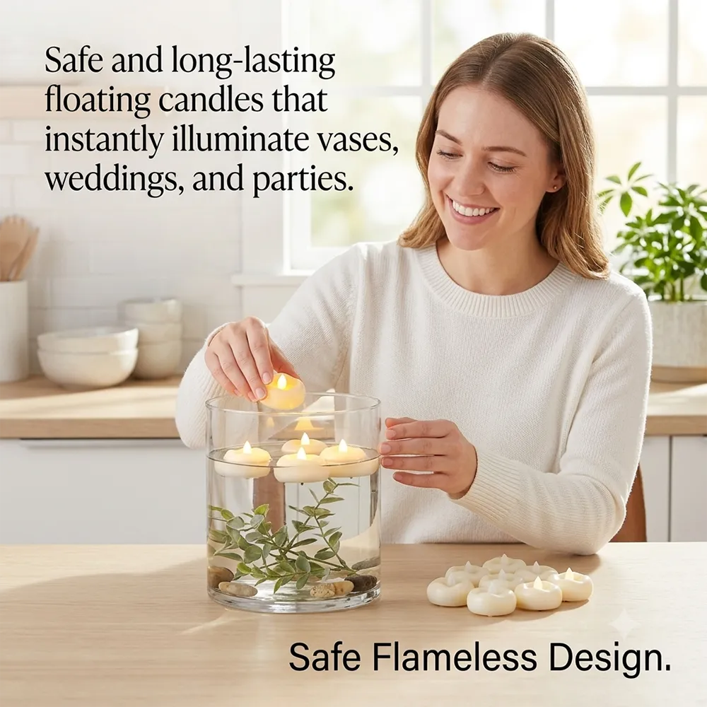 Floating candles for event decor