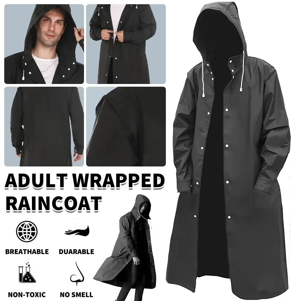 Long-Coverage Hooded Raincoat