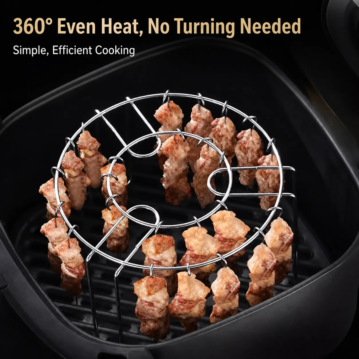 360° Even-Heat Stainless Steel Skewer Rack
