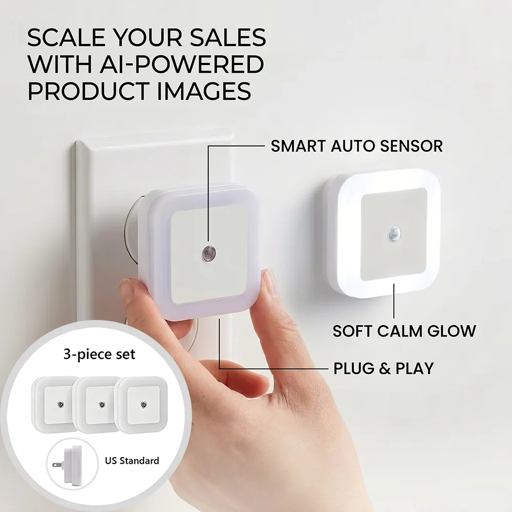 🌙 Plug-in LED night light with automatic sensor function – soft light, adjustable brightness