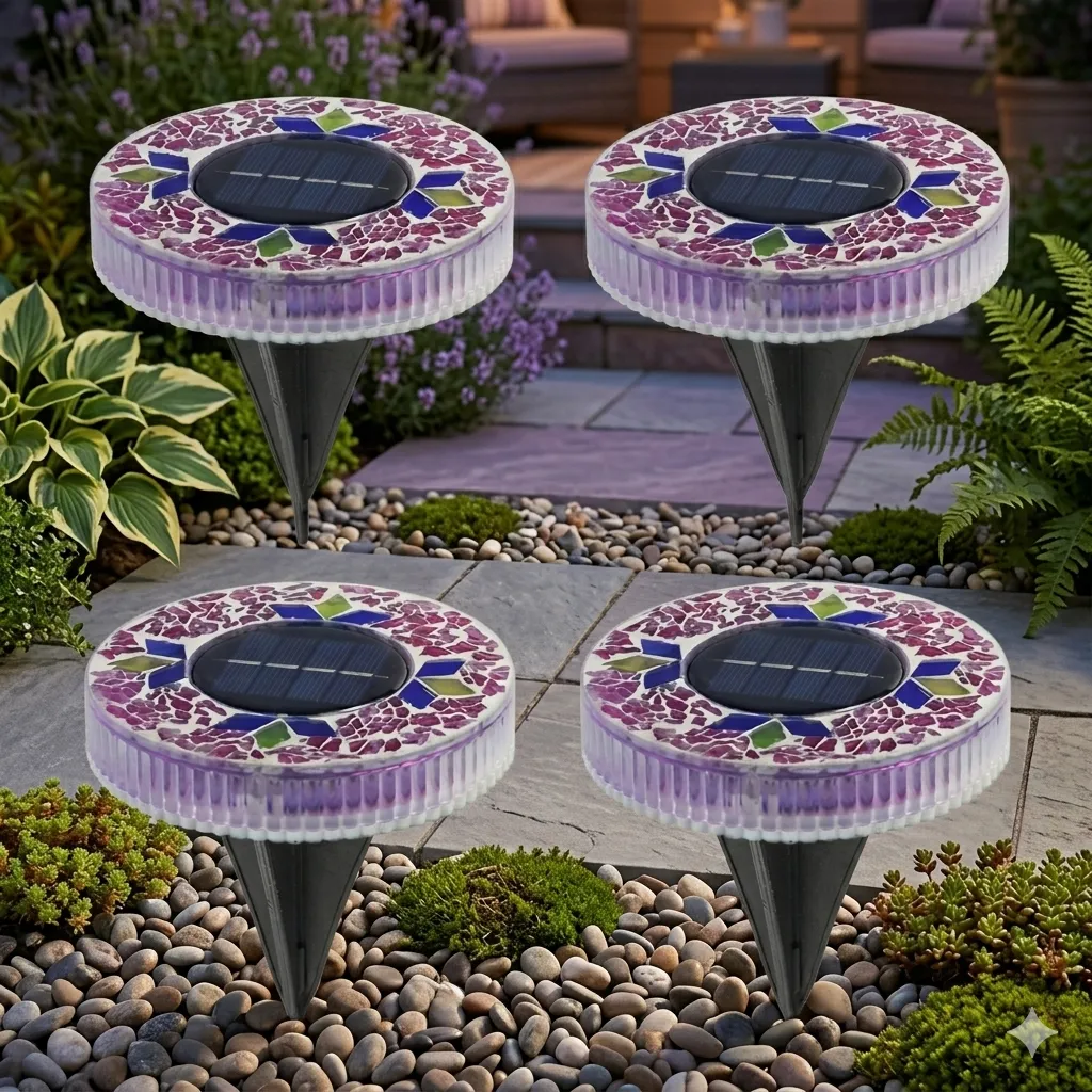✨ Solar Mosaic Ground Stake Light – Waterproof LED Outdoor Pathway Light